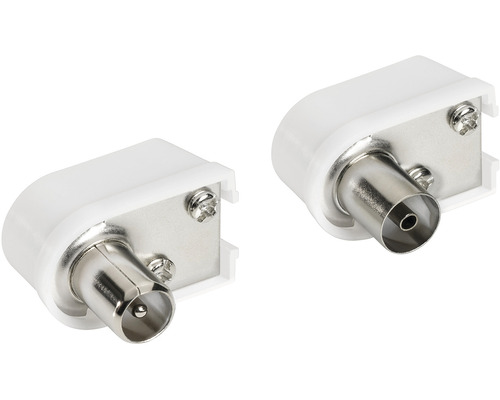 Koaxialkontakt BLEIL vinklad set 90º Två antennkontakter i vinkelform för kabelanslutningar