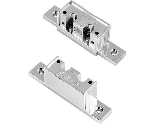 Två metalliska slutbleck för dörrlås