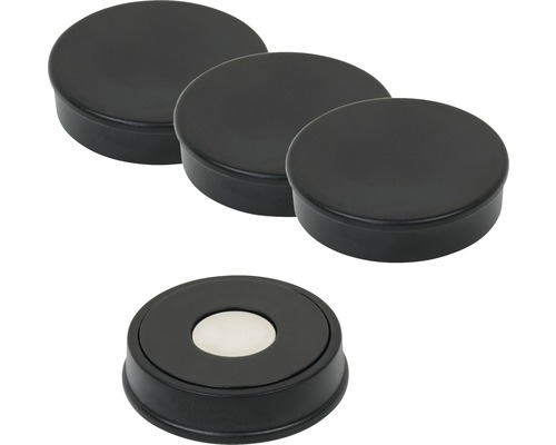 Fyra svarta möbelglidare