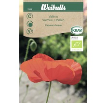 Weibulls fröförpackning vallmo med KRAV-märkning och ekologisk märkning