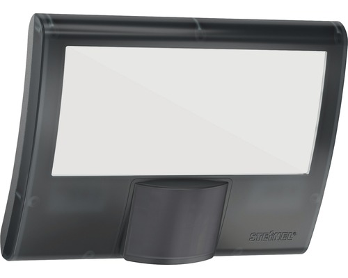 Strålkastare STEINEL XLED Curved S med sensor 9,3W 862lm 3000K varmvit 120x160mm IP44 antracit Steinel Logotyp