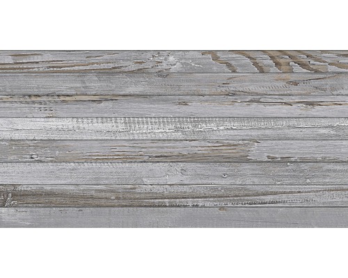 Dekorkakel Tribeca wall grå matt 32x62,5x0,9cm träoptik 3D-look Träpanel med borstad yta