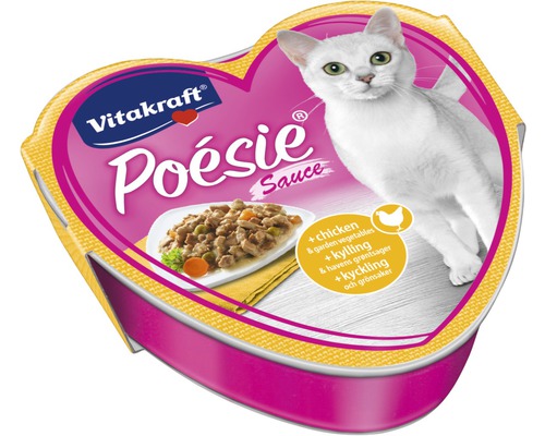 Kattmat VITAKRAFT Poesie Kyckling & Grönsaker 85g Vitakraft Poesie Sås kattmat med kyckling och grönsaker i hjärtform
