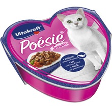 Vitakraft Poesie Sauce kattmat med sej, pasta och tomat i hjärtformad förpackning