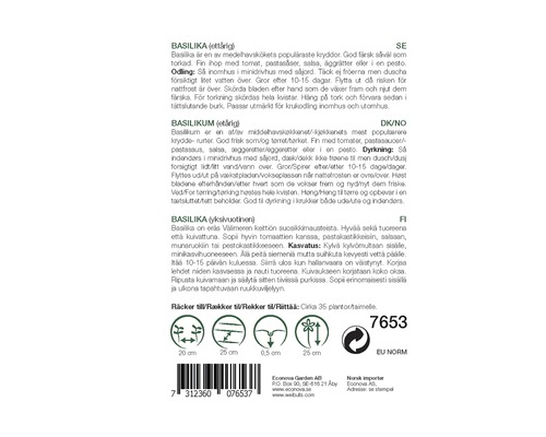 Information om basilikodling