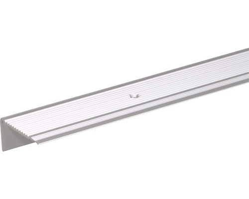 Trappkantsprofil KAISERTHAL aluminium silver 45x23x2,7mmx2m Trappnoslist i aluminium med skruvhål
