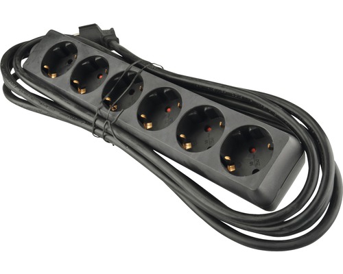 Grenuttag med sex uttag och kabel
