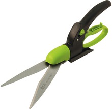Grässax med plasthandtag och blad i rostfritt stål