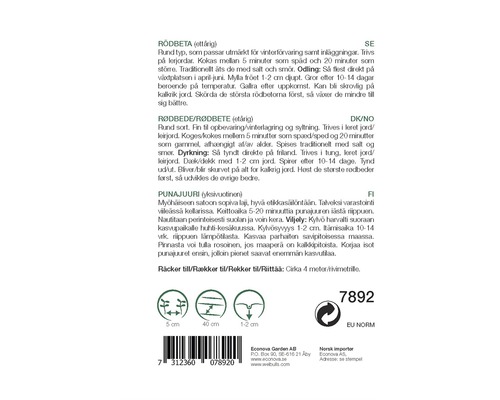 Information om sådd av rödbeta