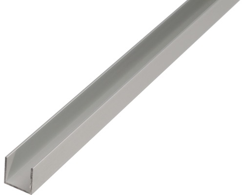 U-profil ALBERTS aluminium silver eloxerad 8x20x8x1mm 2m U-profil av metall