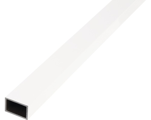 Rektangulärt rör ALBERTS aluminium vitt 40x20x2mm 2,6m Rektangulär aluminiumprofil