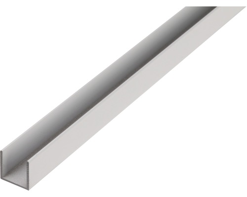 U-profil ALBERTS aluminium vit 10x10x10x1mm 2,6m