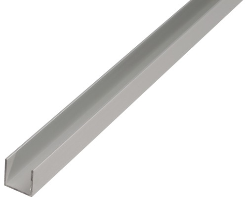 U-profil ALBERTS aluminium silver eloxerad 20x20x20x1,5mm 2,6m U-profil av metall