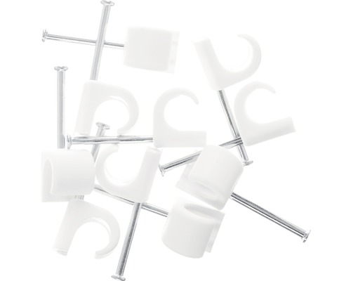 Flera kabelklämmor med spikar