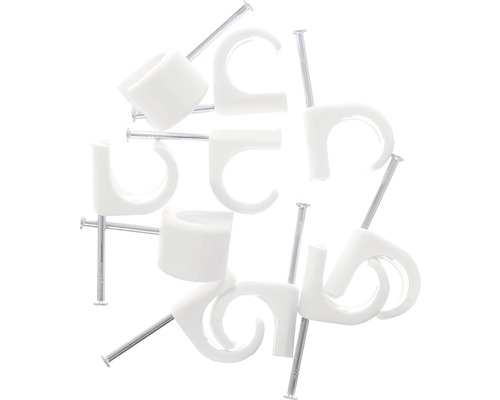 Flera kabelklämmor med spikar