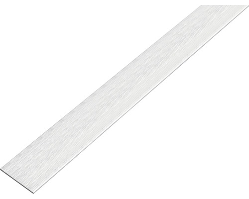 Plattstav ALBERTS aluminium rostfritt stål ljus självhäftande 15x2mm 2m