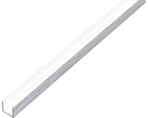 U-profil ALBERTS aluminium rostfritt stål ljus 15x10x15x1mm 1m