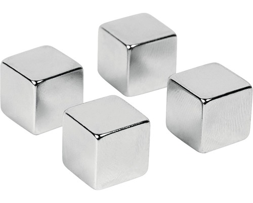 Magnet Super-packark Kube silver 4-pack
