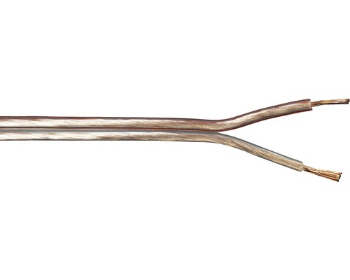 Högtalarkabel 2x0,75 mm² transparent, 10 m Högtalarkabel med två ledare och exponerade koppartrådar
