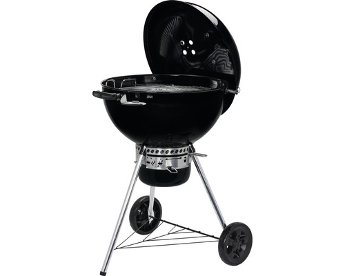 Öppen klotgrill med lock och hjul
