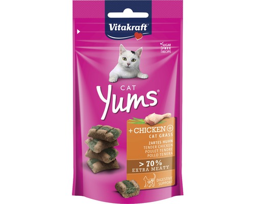 Kattgodis VITAKRAFT CatYums kyckling och kattgräs 40g Vitakraft Cat Yums kattsnacks med kyckling och kattgräs