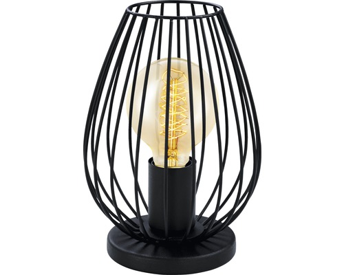 Bordslampa EGLO Newton svart Dekorativ bordslampa med svart ståltrådsram och glödlampa