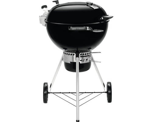 Svart klotgrill med hjul för utomhusbruk