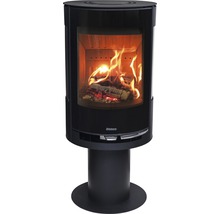 Kamin med brinnande ved