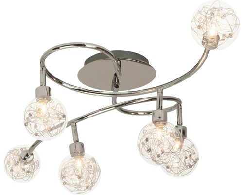 Taklampa med sex lampor i sfärisk form