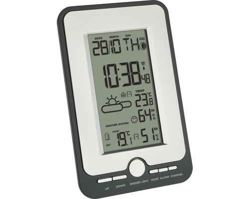 Väderstation för visning av datum, tid, temperatur och luftfuktighet