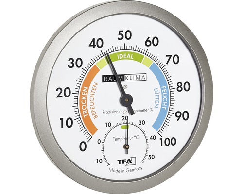 Termo-/hygrometer TFA -15°C-55°C grå/vit