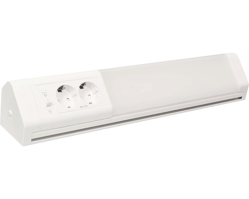 Bänkbelysning MALMBERGS Cabinet Corner LED 15W 3000K LxBxH 762x80x85mm vit 9975192 Bänkbelysning med två uttag och strömbrytare