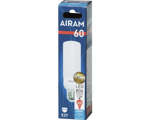 Airam LED-lampa 60 watt med E27-sockel i produktförpackning