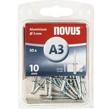 Blindnit NOVUS Ø 3x10mm aluminium 30-pack