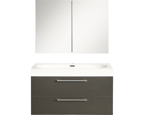 Möbelpaket DIFFERNZ somero inkl. spegelskåp antracit matt 800 mm 36.104.39 Badrumsmöbelset med handfat och spegelskåp