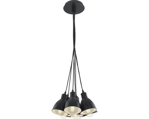 Taklampa EGLO Priddy svart 7-lågig Ø385mm Taklampa EGLO Priddy svart 7-lågig Ø385mm