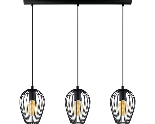 Taklampa med tre lampor och metallburdesign Taklampa med tre lampor och metallburdesign