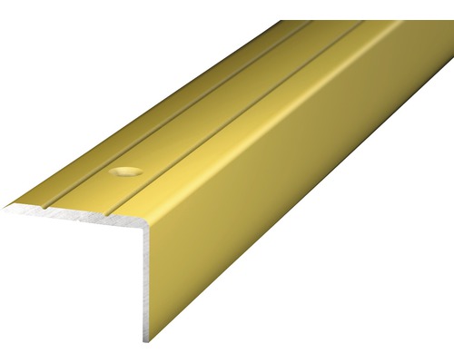 Kantlist PRINZ aluminium guld 24,5x2mmx1m Trappnoslist i metall