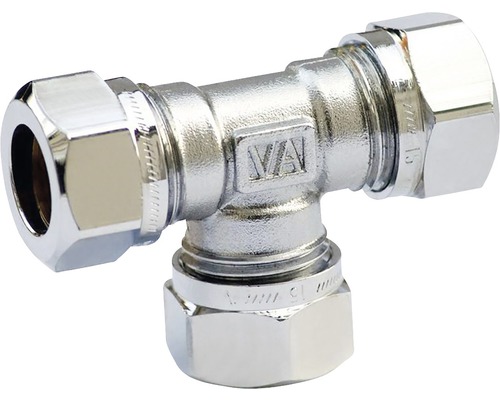 VATETTE T-koppling 1150-15x15x12 förkromad 1948504 T-koppling av metall för anslutning av rör