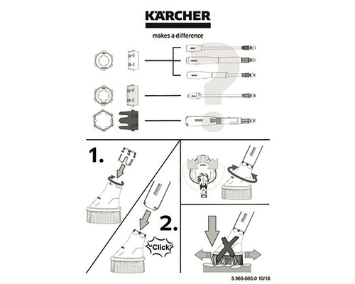 Instruktioner för användning av en borste med rengöringsmunstycke