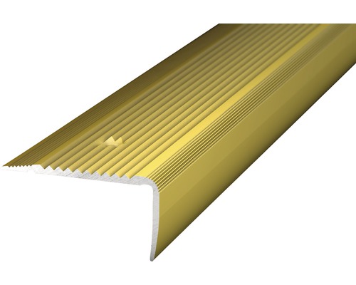 Trappnos PRINZ aluminium guld PR. 45x23mmx1m Trappkantprofil av räfflad metall