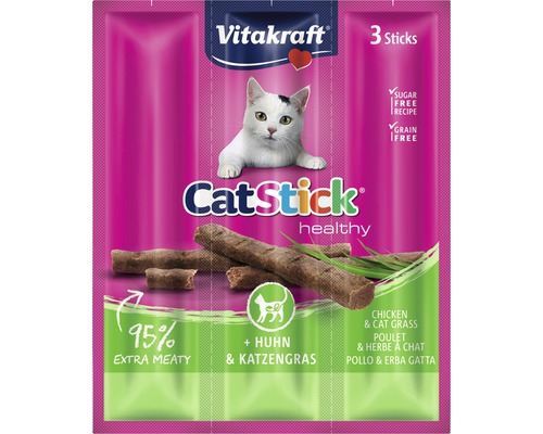 Kattgodis VITAKRAFT CatStick mini kyckling kattgräs 3st Vitakraft CatStick Healthy kattsnacks, 3 stycken