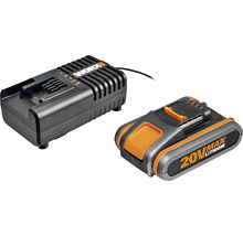 Worx laddare och 20 volts litiumbatteri