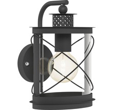 Vägglampa i lyktstil med dekorativ glödlampa