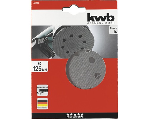 Slippapper med kardborre, diameter 125 millimeter, professionell kvalitet