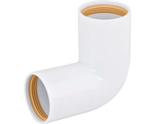 FALUPLAST Vinkel 40 mm x 90° 2316114 Vit plaströrkrök med invändig gänga