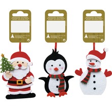 Set med filthängen med jultomte, pingvin och snögubbe för dekoration