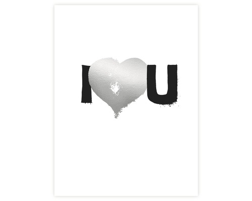 Poster I Love You silver 30x40cm