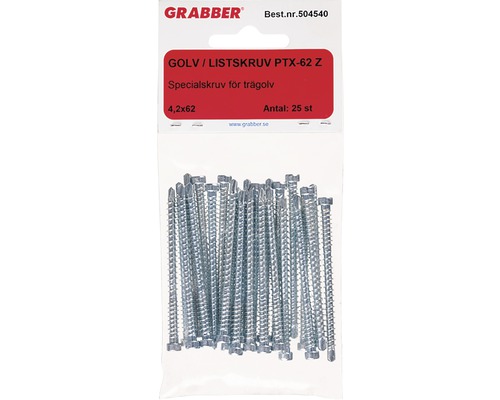 Förpackning trägolvskruvar 4,2x62 millimeter, 25 stycken