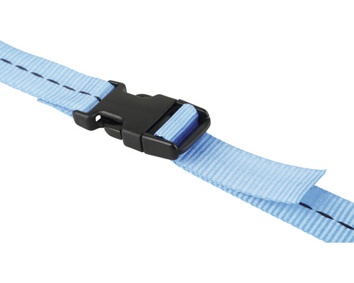 Ljusblått band med spänne